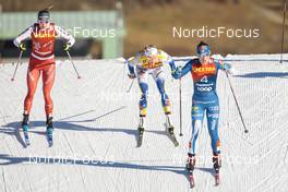 06.01.2023, Val di Fiemme, Italy (ITA): Nadine Faehndrich (SUI), Laura Gimmler (GER), Krista Parmakoski (FIN), (l-r)  - FIS world cup cross-country, tour de ski, individual sprint, Val di Fiemme (ITA). www.nordicfocus.com. © Modica/NordicFocus. Every downloaded picture is fee-liable.