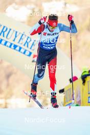 06.01.2023, Val di Fiemme, Italy (ITA): Olivier Leveille (CAN) - FIS world cup cross-country, tour de ski, individual sprint, Val di Fiemme (ITA). www.nordicfocus.com. © Barbieri/NordicFocus. Every downloaded picture is fee-liable.