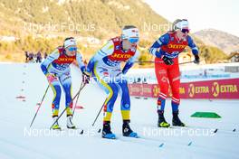 06.01.2023, Val di Fiemme, Italy (ITA): Anna Dyvik (SWE), Maja Dahlqvist (SWE), Tereza Beranova (CZE), (l-r)  - FIS world cup cross-country, tour de ski, individual sprint, Val di Fiemme (ITA). www.nordicfocus.com. © Barbieri/NordicFocus. Every downloaded picture is fee-liable.