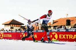 06.01.2023, Val di Fiemme, Italy (ITA): Antoine Cyr (CAN), James Clinton Schoonmaker (USA), (l-r)  - FIS world cup cross-country, tour de ski, individual sprint, Val di Fiemme (ITA). www.nordicfocus.com. © Modica/NordicFocus. Every downloaded picture is fee-liable.