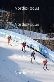 06.01.2023, Val di Fiemme, Italy (ITA): Katerina Janatova (CZE), Lotta Udnes Weng (NOR), Caterina Ganz (ITA), Mathilde Myhrvold (NOR), (l-r)  - FIS world cup cross-country, tour de ski, individual sprint, Val di Fiemme (ITA). www.nordicfocus.com. © Modica/NordicFocus. Every downloaded picture is fee-liable.
