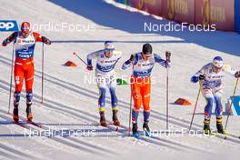 06.01.2023, Val di Fiemme, Italy (ITA): Paal Golberg (NOR), Calle Halfvarsson (SWE), Michal Novak (CZE), Anton Persson (SWE), (l-r)  - FIS world cup cross-country, tour de ski, individual sprint, Val di Fiemme (ITA). www.nordicfocus.com. © Barbieri/NordicFocus. Every downloaded picture is fee-liable.