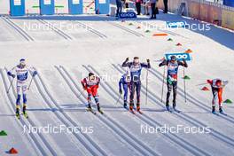 06.01.2023, Val di Fiemme, Italy (ITA): William Poromaa (SWE), Emil Iversen (NOR), Zak Ketterson (USA), Jules Chappaz (FRA), Francesco De Fabiani (ITA), Antoine Cyr (CAN), (l-r)  - FIS world cup cross-country, tour de ski, individual sprint, Val di Fiemme (ITA). www.nordicfocus.com. © Barbieri/NordicFocus. Every downloaded picture is fee-liable.
