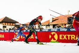 06.01.2023, Val di Fiemme, Italy (ITA): Katharina Hennig (GER), Krista Parmakoski (FIN), (l-r)  - FIS world cup cross-country, tour de ski, individual sprint, Val di Fiemme (ITA). www.nordicfocus.com. © Modica/NordicFocus. Every downloaded picture is fee-liable.
