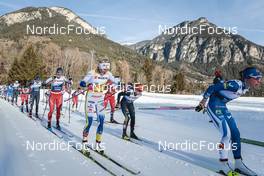 07.01.2023, Val di Fiemme, Italy (ITA): Rosie Brennan (USA), Nadine Faehndrich (SUI), Frida Karlsson (SWE), Katharina Hennig (GER), (l-r)  - FIS world cup cross-country, tour de ski, mass, Val di Fiemme (ITA). www.nordicfocus.com. © Modica/NordicFocus. Every downloaded picture is fee-liable.