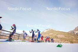 07.01.2023, Val di Fiemme, Italy (ITA): Laura Gimmler (GER), Anna Dyvik (SWE), Rosie Brennan (USA), Eva Urevc (SLO), Teresa Stadlober (AUT), Silje Theodorsen (NOR), (l-r)  - FIS world cup cross-country, tour de ski, mass, Val di Fiemme (ITA). www.nordicfocus.com. © Barbieri/NordicFocus. Every downloaded picture is fee-liable.