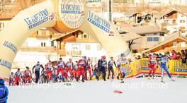 07.01.2023, Val di Fiemme, Italy (ITA): Julia Kern (USA), Heidi Weng (NOR), Lotta Udnes Weng (NOR), Tiril Udnes Weng (NOR), Rosie Brennan (USA), Katharina Hennig (GER), Frida Karlsson (SWE), Nadine Faehndrich (SUI), Astrid Oeyre Slind (NOR), Kerttu Niskanen (FIN), (l-r)  - FIS world cup cross-country, tour de ski, mass, Val di Fiemme (ITA). www.nordicfocus.com. © Barbieri/NordicFocus. Every downloaded picture is fee-liable.