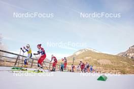 07.01.2023, Val di Fiemme, Italy (ITA): Frida Karlsson (SWE), Heidi Weng (NOR), Tiril Udnes Weng (NOR), Astrid Oeyre Slind (NOR), Lotta Udnes Weng (NOR), (l-r)  - FIS world cup cross-country, tour de ski, mass, Val di Fiemme (ITA). www.nordicfocus.com. © Barbieri/NordicFocus. Every downloaded picture is fee-liable.
