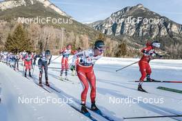 07.01.2023, Val di Fiemme, Italy (ITA): Rosie Brennan (USA), Silje Theodorsen (NOR), Nadine Faehndrich (SUI), Tiril Udnes Weng (NOR), (l-r)  - FIS world cup cross-country, tour de ski, mass, Val di Fiemme (ITA). www.nordicfocus.com. © Modica/NordicFocus. Every downloaded picture is fee-liable.
