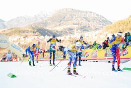 07.01.2023, Val di Fiemme, Italy (ITA): Dietmar Noeckler (ITA), Eric Rosjoe (SWE), Clement Parisse (FRA), (l-r)  - FIS world cup cross-country, tour de ski, mass, Val di Fiemme (ITA). www.nordicfocus.com. © Barbieri/NordicFocus. Every downloaded picture is fee-liable.