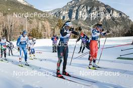 07.01.2023, Val di Fiemme, Italy (ITA): Anne Kyllonen (FIN), Pia Fink (GER), Katerina Janatova (CZE), (l-r)  - FIS world cup cross-country, tour de ski, mass, Val di Fiemme (ITA). www.nordicfocus.com. © Modica/NordicFocus. Every downloaded picture is fee-liable.
