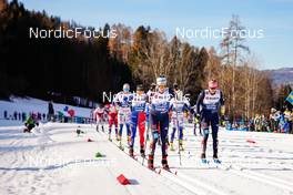 07.01.2023, Val di Fiemme, Italy (ITA): Juliette Ducordeau (FRA), Pia Fink (GER), Laura Gimmler (GER), (l-r)  - FIS world cup cross-country, tour de ski, mass, Val di Fiemme (ITA). www.nordicfocus.com. © Barbieri/NordicFocus. Every downloaded picture is fee-liable.