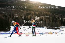 07.01.2023, Val di Fiemme, Italy (ITA): Clement Parisse (FRA), Dietmar Noeckler (ITA), (l-r)  - FIS world cup cross-country, tour de ski, mass, Val di Fiemme (ITA). www.nordicfocus.com. © Modica/NordicFocus. Every downloaded picture is fee-liable.