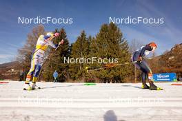 07.01.2023, Val di Fiemme, Italy (ITA): Frida Karlsson (SWE), Katharina Hennig (GER), (l-r)  - FIS world cup cross-country, tour de ski, mass, Val di Fiemme (ITA). www.nordicfocus.com. © Barbieri/NordicFocus. Every downloaded picture is fee-liable.