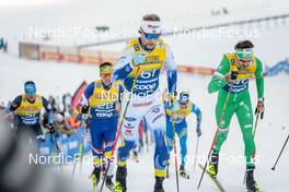 07.01.2023, Val di Fiemme, Italy (ITA): Oskar Svensson (SWE), Thomas Maloney Westgaard (IRL), (l-r)  - FIS world cup cross-country, tour de ski, mass, Val di Fiemme (ITA). www.nordicfocus.com. © Modica/NordicFocus. Every downloaded picture is fee-liable.