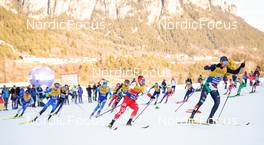 07.01.2023, Val di Fiemme, Italy (ITA): Nail Bashmakov (KAZ), Dominik Bury (POL), Dietmar Noeckler (ITA), (l-r)  - FIS world cup cross-country, tour de ski, mass, Val di Fiemme (ITA). www.nordicfocus.com. © Barbieri/NordicFocus. Every downloaded picture is fee-liable.