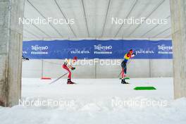 07.01.2023, Val di Fiemme, Italy (ITA): Candide Pralong (SUI), Samuel Gary Hendry (CAN), (l-r)  - FIS world cup cross-country, tour de ski, mass, Val di Fiemme (ITA). www.nordicfocus.com. © Barbieri/NordicFocus. Every downloaded picture is fee-liable.