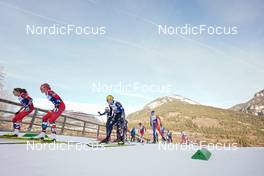 07.01.2023, Val di Fiemme, Italy (ITA): Margrethe Bergane (NOR), Silje Theodorsen (NOR), Lisa Lohmann (GER), Delphine Claudel (FRA), (l-r)  - FIS world cup cross-country, tour de ski, mass, Val di Fiemme (ITA). www.nordicfocus.com. © Barbieri/NordicFocus. Every downloaded picture is fee-liable.