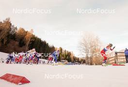 07.01.2023, Val di Fiemme, Italy (ITA): Astrid Oeyre Slind (NOR), Nadine Faehndrich (SUI), Frida Karlsson (SWE), Kerttu Niskanen (FIN), (l-r)  - FIS world cup cross-country, tour de ski, mass, Val di Fiemme (ITA). www.nordicfocus.com. © Barbieri/NordicFocus. Every downloaded picture is fee-liable.