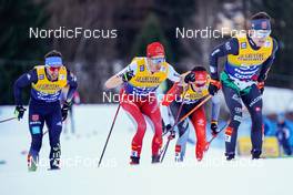 07.01.2023, Val di Fiemme, Italy (ITA): Candide Pralong (SUI), Giovanni Ticco (ITA), (l-r)  - FIS world cup cross-country, tour de ski, mass, Val di Fiemme (ITA). www.nordicfocus.com. © Barbieri/NordicFocus. Every downloaded picture is fee-liable.
