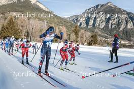 07.01.2023, Val di Fiemme, Italy (ITA): Rosie Brennan (USA), Tiril Udnes Weng (NOR), (l-r)  - FIS world cup cross-country, tour de ski, mass, Val di Fiemme (ITA). www.nordicfocus.com. © Modica/NordicFocus. Every downloaded picture is fee-liable.