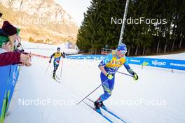 07.01.2023, Val di Fiemme, Italy (ITA): Giovanni Ticco (ITA), Nail Bashmakov (KAZ), ++, (l-r)  - FIS world cup cross-country, tour de ski, mass, Val di Fiemme (ITA). www.nordicfocus.com. © Barbieri/NordicFocus. Every downloaded picture is fee-liable.