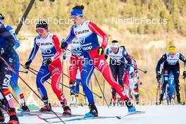 07.01.2023, Val di Fiemme, Italy (ITA): Juliette Ducordeau (FRA), Delphine Claudel (FRA), (l-r)  - FIS world cup cross-country, tour de ski, mass, Val di Fiemme (ITA). www.nordicfocus.com. © Barbieri/NordicFocus. Every downloaded picture is fee-liable.