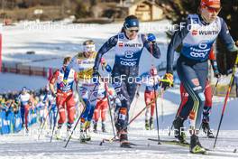 07.01.2023, Val di Fiemme, Italy (ITA): Frida Karlsson (SWE), Rosie Brennan (USA), (l-r)  - FIS world cup cross-country, tour de ski, mass, Val di Fiemme (ITA). www.nordicfocus.com. © Modica/NordicFocus. Every downloaded picture is fee-liable.