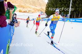07.01.2023, Val di Fiemme, Italy (ITA): Remi Drolet (CAN), Kamil Bury (POL), Olzhas Klimin (KAZ), (l-r)  - FIS world cup cross-country, tour de ski, mass, Val di Fiemme (ITA). www.nordicfocus.com. © Barbieri/NordicFocus. Every downloaded picture is fee-liable.