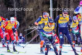 07.01.2023, Val di Fiemme, Italy (ITA): Francesco De Fabiani (ITA), Friedrich Moch (GER), (l-r)  - FIS world cup cross-country, tour de ski, mass, Val di Fiemme (ITA). www.nordicfocus.com. © Barbieri/NordicFocus. Every downloaded picture is fee-liable.