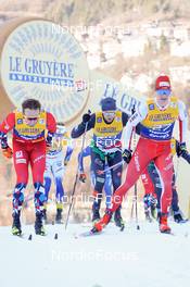 07.01.2023, Val di Fiemme, Italy (ITA): Dietmar Noeckler (ITA), Cyril Faehndrich (SUI), (l-r)  - FIS world cup cross-country, tour de ski, mass, Val di Fiemme (ITA). www.nordicfocus.com. © Barbieri/NordicFocus. Every downloaded picture is fee-liable.