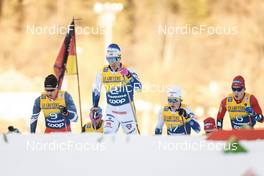07.01.2023, Val di Fiemme, Italy (ITA): Michal Novak (CZE), Calle Halfvarsson (SWE), William Poromaa (SWE), Simen Hegstad Krueger (NOR), (l-r)  - FIS world cup cross-country, tour de ski, mass, Val di Fiemme (ITA). www.nordicfocus.com. © Modica/NordicFocus. Every downloaded picture is fee-liable.