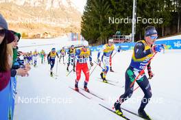 07.01.2023, Val di Fiemme, Italy (ITA): Adam Fellner (CZE), Giandomenico Salvadori (ITA), Beda Klee (SUI), Markus Vuorela (FIN), (l-r)  - FIS world cup cross-country, tour de ski, mass, Val di Fiemme (ITA). www.nordicfocus.com. © Barbieri/NordicFocus. Every downloaded picture is fee-liable.