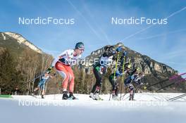 07.01.2023, Val di Fiemme, Italy (ITA): Nadine Faehndrich (SUI), Cristina Pittin (ITA), Anna Comarella (ITA), Jessie Diggins (USA), (l-r)  - FIS world cup cross-country, tour de ski, mass, Val di Fiemme (ITA). www.nordicfocus.com. © Modica/NordicFocus. Every downloaded picture is fee-liable.