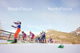 07.01.2023, Val di Fiemme, Italy (ITA): Katerina Razymova (CZE), Margrethe Bergane (NOR), Silje Theodorsen (NOR), Pia Fink (GER), Lisa Lohmann (GER), (l-r)  - FIS world cup cross-country, tour de ski, mass, Val di Fiemme (ITA). www.nordicfocus.com. © Barbieri/NordicFocus. Every downloaded picture is fee-liable.