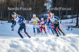 07.01.2023, Val di Fiemme, Italy (ITA): Rosie Brennan (USA), Katharina Hennig (GER), (l-r)  - FIS world cup cross-country, tour de ski, mass, Val di Fiemme (ITA). www.nordicfocus.com. © Modica/NordicFocus. Every downloaded picture is fee-liable.