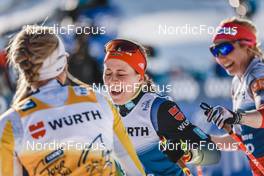 07.01.2023, Val di Fiemme, Italy (ITA): Frida Karlsson (SWE), Katharina Hennig (GER), (l-r)  - FIS world cup cross-country, tour de ski, mass, Val di Fiemme (ITA). www.nordicfocus.com. © Modica/NordicFocus. Every downloaded picture is fee-liable.