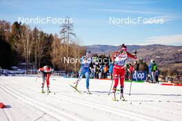 07.01.2023, Val di Fiemme, Italy (ITA): Anne Kyllonen (FIN), Heidi Weng (NOR), (l-r)  - FIS world cup cross-country, tour de ski, mass, Val di Fiemme (ITA). www.nordicfocus.com. © Barbieri/NordicFocus. Every downloaded picture is fee-liable.