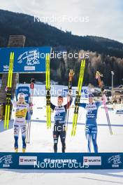 07.01.2023, Val di Fiemme, Italy (ITA): Frida Karlsson (SWE), Katharina Hennig (GER), Kerttu Niskanen (FIN), (l-r) - FIS world cup cross-country, tour de ski, mass, Val di Fiemme (ITA). www.nordicfocus.com. © Modica/NordicFocus. Every downloaded picture is fee-liable.