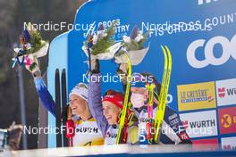 07.01.2023, Val di Fiemme, Italy (ITA): Frida Karlsson (SWE), Katharina Hennig (GER), Kerttu Niskanen (FIN), (l-r) - FIS world cup cross-country, tour de ski, mass, Val di Fiemme (ITA). www.nordicfocus.com. © Barbieri/NordicFocus. Every downloaded picture is fee-liable.