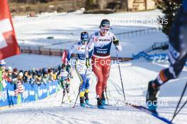 07.01.2023, Val di Fiemme, Italy (ITA): Moa Ilar (SWE), Nadine Faehndrich (SUI), (l-r)  - FIS world cup cross-country, tour de ski, mass, Val di Fiemme (ITA). www.nordicfocus.com. © Modica/NordicFocus. Every downloaded picture is fee-liable.