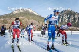 07.01.2023, Val di Fiemme, Italy (ITA): Margrethe Bergane (NOR), Juliette Ducordeau (FRA), Eva Urevc (SLO), Teresa Stadlober (AUT), (l-r)  - FIS world cup cross-country, tour de ski, mass, Val di Fiemme (ITA). www.nordicfocus.com. © Modica/NordicFocus. Every downloaded picture is fee-liable.