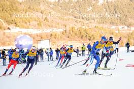 07.01.2023, Val di Fiemme, Italy (ITA): Zak Ketterson (USA), Jonas Dobler (GER), Perttu Hyvarinen (FIN), Giandomenico Salvadori (ITA), (l-r)  - FIS world cup cross-country, tour de ski, mass, Val di Fiemme (ITA). www.nordicfocus.com. © Barbieri/NordicFocus. Every downloaded picture is fee-liable.