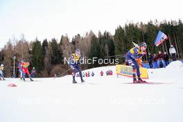07.01.2023, Val di Fiemme, Italy (ITA): Ben Ogden (USA), Scott Patterson (USA), (l-r)  - FIS world cup cross-country, tour de ski, mass, Val di Fiemme (ITA). www.nordicfocus.com. © Barbieri/NordicFocus. Every downloaded picture is fee-liable.