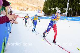 07.01.2023, Val di Fiemme, Italy (ITA): Giovanni Ticco (ITA), Nail Bashmakov (KAZ), Renaud Jay (FRA), (l-r)  - FIS world cup cross-country, tour de ski, mass, Val di Fiemme (ITA). www.nordicfocus.com. © Barbieri/NordicFocus. Every downloaded picture is fee-liable.