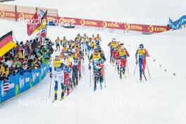07.01.2023, Val di Fiemme, Italy (ITA): Francesco De Fabiani (ITA), Didrik Toenseth (NOR), Hugo Lapalus (FRA), (l-r)  - FIS world cup cross-country, tour de ski, mass, Val di Fiemme (ITA). www.nordicfocus.com. © Modica/NordicFocus. Every downloaded picture is fee-liable.