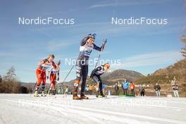 07.01.2023, Val di Fiemme, Italy (ITA): Astrid Oeyre Slind (NOR), Rosie Brennan (USA), Katharina Hennig (GER), Tiril Udnes Weng (NOR), Kerttu Niskanen (FIN), Frida Karlsson (SWE), (l-r)  - FIS world cup cross-country, tour de ski, mass, Val di Fiemme (ITA). www.nordicfocus.com. © Barbieri/NordicFocus. Every downloaded picture is fee-liable.