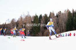 07.01.2023, Val di Fiemme, Italy (ITA): William Poromaa (SWE), Michal Novak (CZE), Calle Halfvarsson (SWE), (l-r)  - FIS world cup cross-country, tour de ski, mass, Val di Fiemme (ITA). www.nordicfocus.com. © Barbieri/NordicFocus. Every downloaded picture is fee-liable.