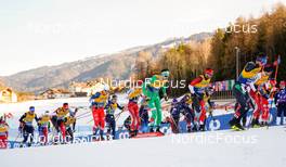 07.01.2023, Val di Fiemme, Italy (ITA): Adam Fellner (CZE), Thomas Maloney Westgaard (IRL), Russell Kennedy (CAN), Giandomenico Salvadori (ITA), (l-r)  - FIS world cup cross-country, tour de ski, mass, Val di Fiemme (ITA). www.nordicfocus.com. © Barbieri/NordicFocus. Every downloaded picture is fee-liable.