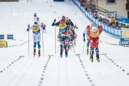 07.01.2023, Val di Fiemme, Italy (ITA): Calle Halfvarsson (SWE), Francesco De Fabiani (ITA), (l-r)  - FIS world cup cross-country, tour de ski, mass, Val di Fiemme (ITA). www.nordicfocus.com. © Modica/NordicFocus. Every downloaded picture is fee-liable.